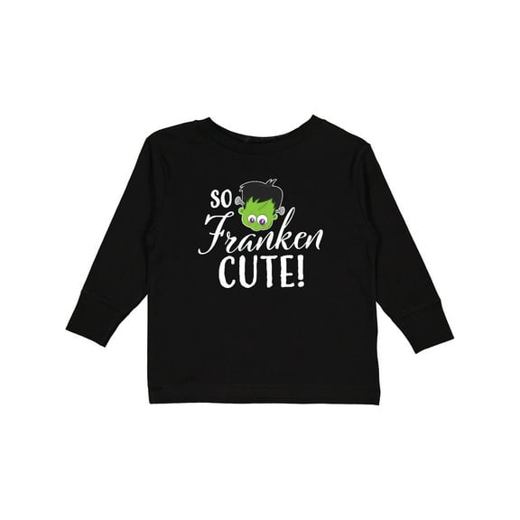 Inktastic Halloween So Franken Cute Boys or Girls Long Sleeve Toddler T-Shirt
