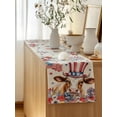 thumbnail image 5 of Table Runner 72 Inches Long for Kitchen Dining, Independence Day Dresser Scarf Farmhouse, Dining Table Decorations for Wedding/Parties, Cow Patriotic Usa Flag Firework Floral 13 x 72 In, 5 of 8