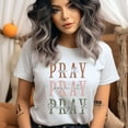thumbnail image 2 of Pray On It Pray Over It Pray Through It Christian T-Shirt Unisex, Light Pink, Size M, 2 of 6