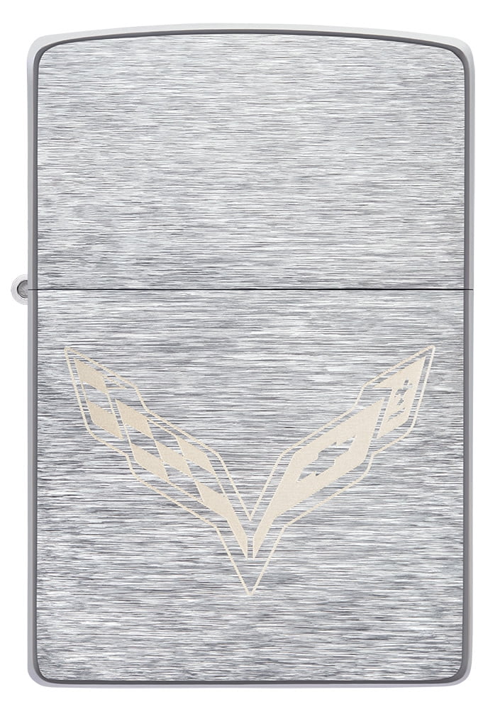 Zippo Chevrolet Corvette Logo Brushed Chrome Pocket Lighter