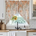 thumbnail image 4 of Orange Grey Forest Kitchen Window Curtains, Swag Curtains Valance for Bedroom Living Room Bathroom, Grey Modern Art Oil Painting Rod Pocket Window Treatment Curtain Block Drapes 2 Panels 36"x36", 4 of 9