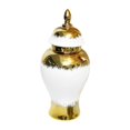 thumbnail image 4 of Jarrón de , tarro de jengibre con tapa, adorno elegante, multifuncional, artesanía de Color blanco y dorado para decoración de estantería 21cmx45cm Macarena Tarro de jengibre, 4 of 8
