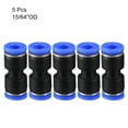 thumbnail image 3 of 5pcs Push to Connect Fittings 6mm or 15/64" Straight Tube Fittings Blue, 3 of 5