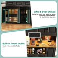 thumbnail image 5 of 72" Tall Kitchen Pantry Cabinet with 6 Doors Shelves & Led Lights & Charge Station, 60" Wide Freestanding Farmhouse Cupboard with 3 Drawer,3 Tier Storage Cart,7 Doors Storage,Adjustable Shelves,Black, 5 of 6