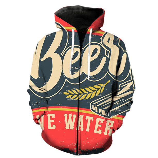 Sudadera con capucha y cremallera para hombre, diseño de festival de cerveza de dibujos animados, gran oferta 2024, divertidas sudaderas de hip hop, primavera, informal, manga larga, unisex, con estam