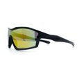 thumbnail image 6 of Boys Child Size Wrap Shield Aerodynamic Sport Plastic Sunglasses Black - Orange Mirror, 6 of 8
