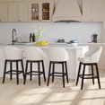 thumbnail image 2 of Gymax Mid Century Upholstered Bar Stools Set of 4 31'' Swivel Bar Height Bar Stools with Button-tufted Back, 2 of 8