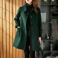 thumbnail image 4 of Women's Coat Casual Design Sense Stand Solid Color Coat Wool Blend Overcoat for Women, 4 of 5