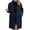 Dark Blue Double Breasted Coats, variant on Women's Winter Warm Teddy Bear Oversized Double Breasted Long Fluffy Coats Jackets Outwear with Pockets Blue XL