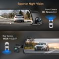 thumbnail image 2 of 4K Mirror Dash Cam, 12" IPS Full Touch Screen, 1080P Dash Cam Waterproof Backup Rear View Camera, GPS Tracking, Voice Control, Loop Recording, Night Vision, Parking Monitor for Cars, 2 of 8