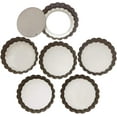 thumbnail image 1 of Webake - Juego de 6 moldes para tartas de 4.0 in, antiadherentes, para quiche, parte inferior extraíble, minilatas para tartas Ormromra WMXL-298, 1 of 7