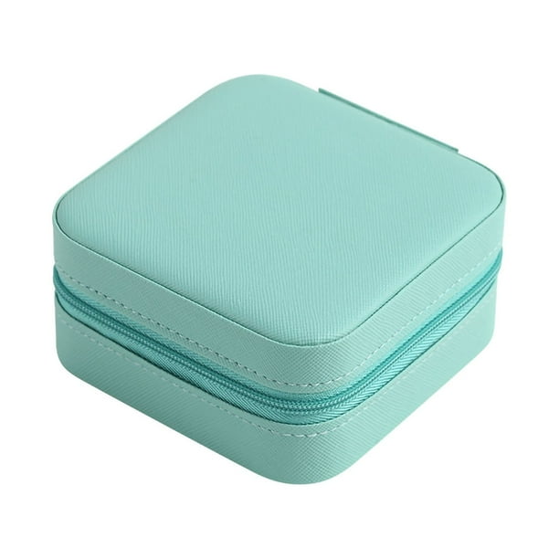 Caja de almacenamiento de joyas portátil, moderna caja de almacenamiento de aretes, caja organizadora de joyas, verde