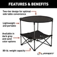 thumbnail image 2 of Lippert Components Table 2023053720 80 Pound Weight Capacity; Folding; Dark Gray; Two-Tier Design; With Dual Cup Holders/Carry Bag, 2 of 7