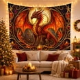 thumbnail image 2 of Medieval Dragon in Stained Glass Circle, Mystical Fantasy for Dragon Lovers, Gothic Wall Art Housewarming Gift Tapestry Wall Hanging for Bedroom, Living Room, 2 of 6