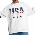 thumbnail image 3 of USA Independence Day Men's T Shirts Patriotic American Flag Red Stripe Blue Star T-Shirt for Men Crew Neck Tees Cotton Tops White, L, 3 of 9