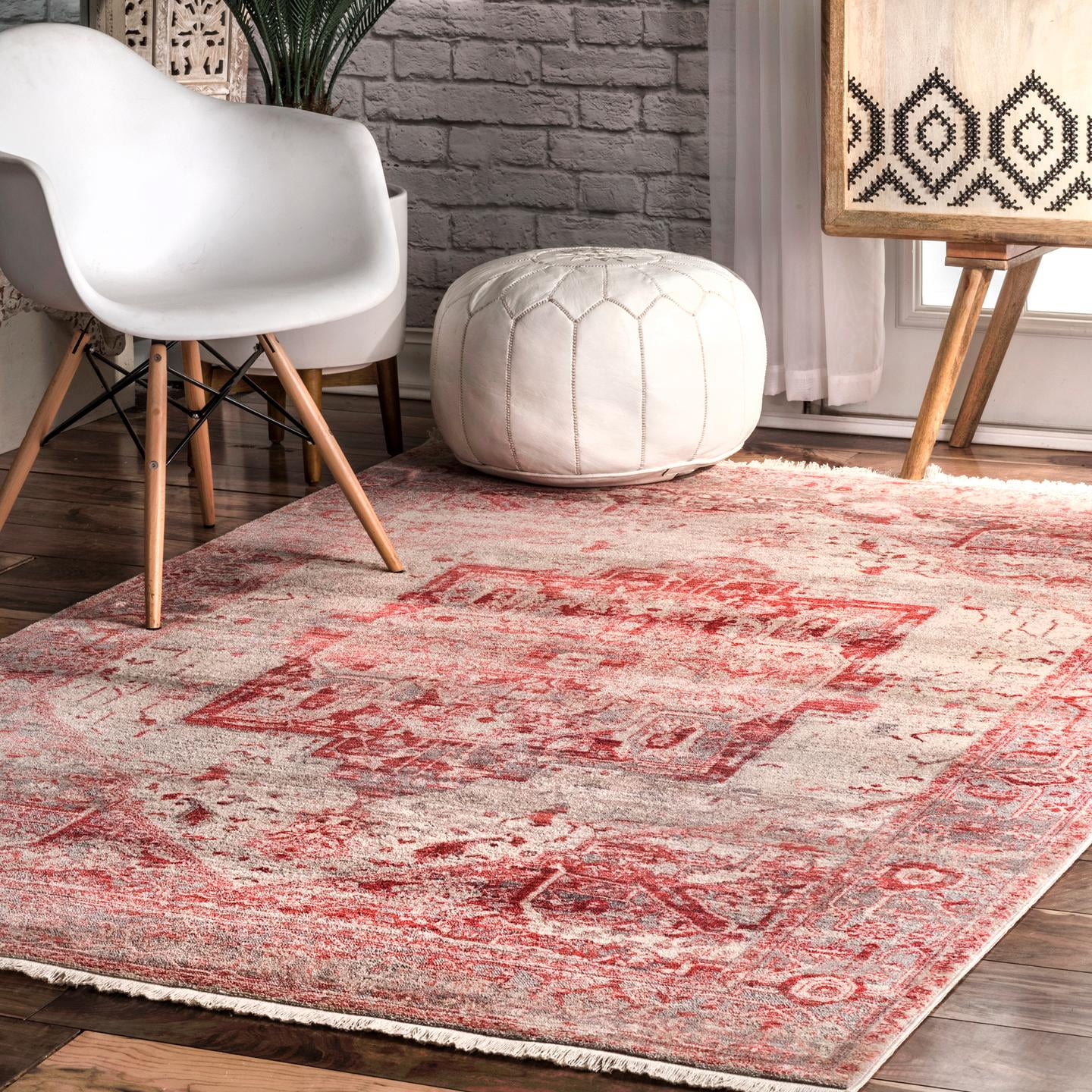 nuLOOM Vintage Harriet Medallion Fringe Rug Area Rug