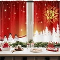 thumbnail image 3 of Christmas Gold Snowflakes Kitchen Curtains Winter Window Curtains Over Sink Set of 2, Cute Snowman TreesRod Pocket Short Tier Curtains for Kitchen, Christmas Small Kitchen Decor (26x36 Inch), 3 of 6