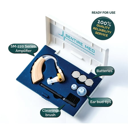 Computer Sound Amplifier - Sentire Med SM-220 / Personal Hearing Enhancement Sound Amplifier / High Quality Digital Ear amplification device / beige