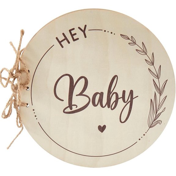 Guest Book 35 Pages Hey Baby Round with Word Sign in Guest Book Baby Advice Guest Book Guestbook Gift for New Parents