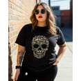 thumbnail image 3 of Women's Graphic T-Shirt Black 2XL Women's Tops Skull Full of Cats Crew Neck Short Sleeve Shirts for Women, 3 of 3