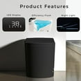 thumbnail image 6 of WinZo Elongated Smart Toilet With Bidet Built-in,Auto Open & Flush Auto Soft Close Seat, Hands-Free Wireless Remote Control, Adjusted Heated Seat & Warm Air Dyring Matte Black, 6 of 7