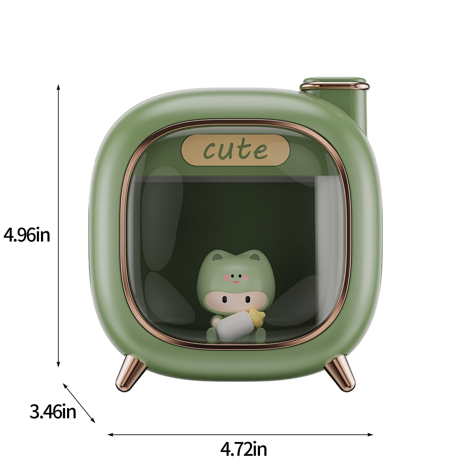 Usloyux Under $5 Cute Animal Humidifier 500ml, USB Desktop Humidifier with Night Light, Quiet Mist Humidifier for Bedroom, Portable Air Moisturizer for Office Desk
