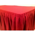 thumbnail image 4 of 4' Fitted Polyester Double Pleated Table Skirting Cover w/Top Topper 21 COLORS", (Color: Red), 4 of 4