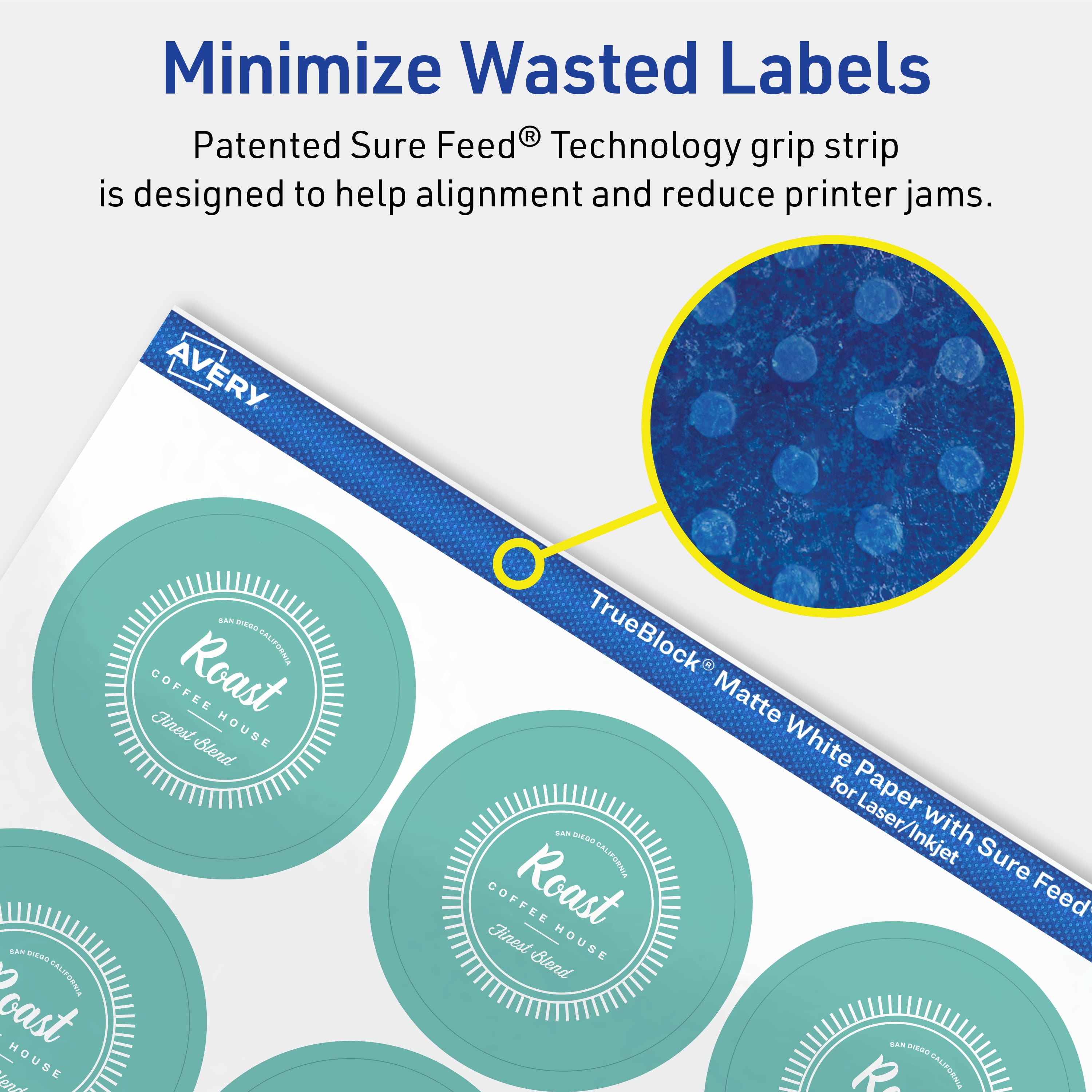 Avery TrueBlock Round Labels, 1.75" Diameter, 500ct