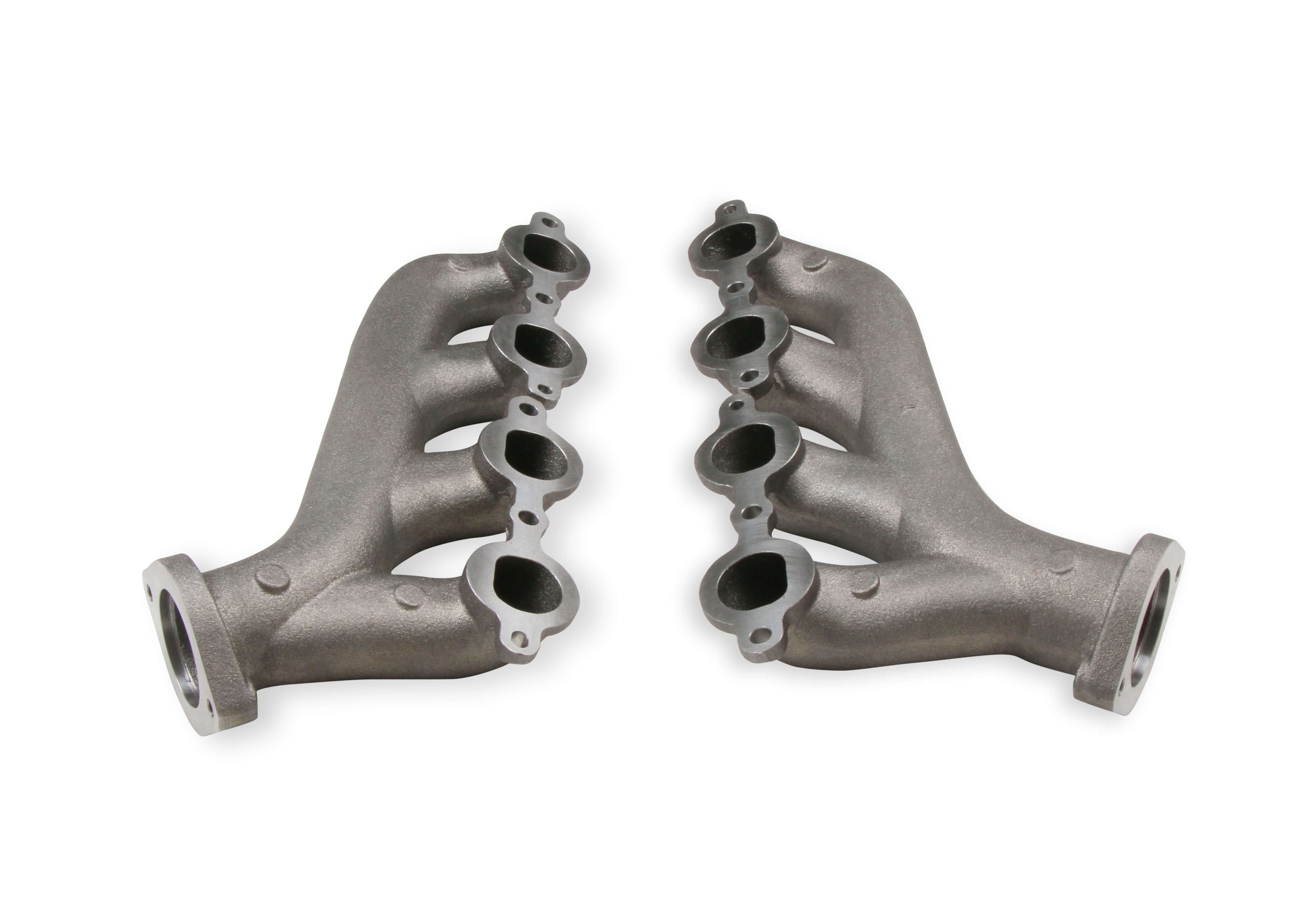 Super Shops LS Cast-Iron Exhaust Manifolds - Natural "As-Cast" Finish - Pair