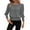 Dark Gray, variant on Ussuma Elastic Waist Long Sleeve Pullover Blouse for Women Crew Neck Solid Color Stylish Vintage Fashionable Women Shirts leisure Comfortable Valentine's day Date Vacation XL Gray
