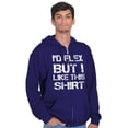 thumbnail image 5 of Flex But Like This Funny Gym Exercise Zip Hoodie Sweatshirt Men Brisco Brands L, 5 of 6