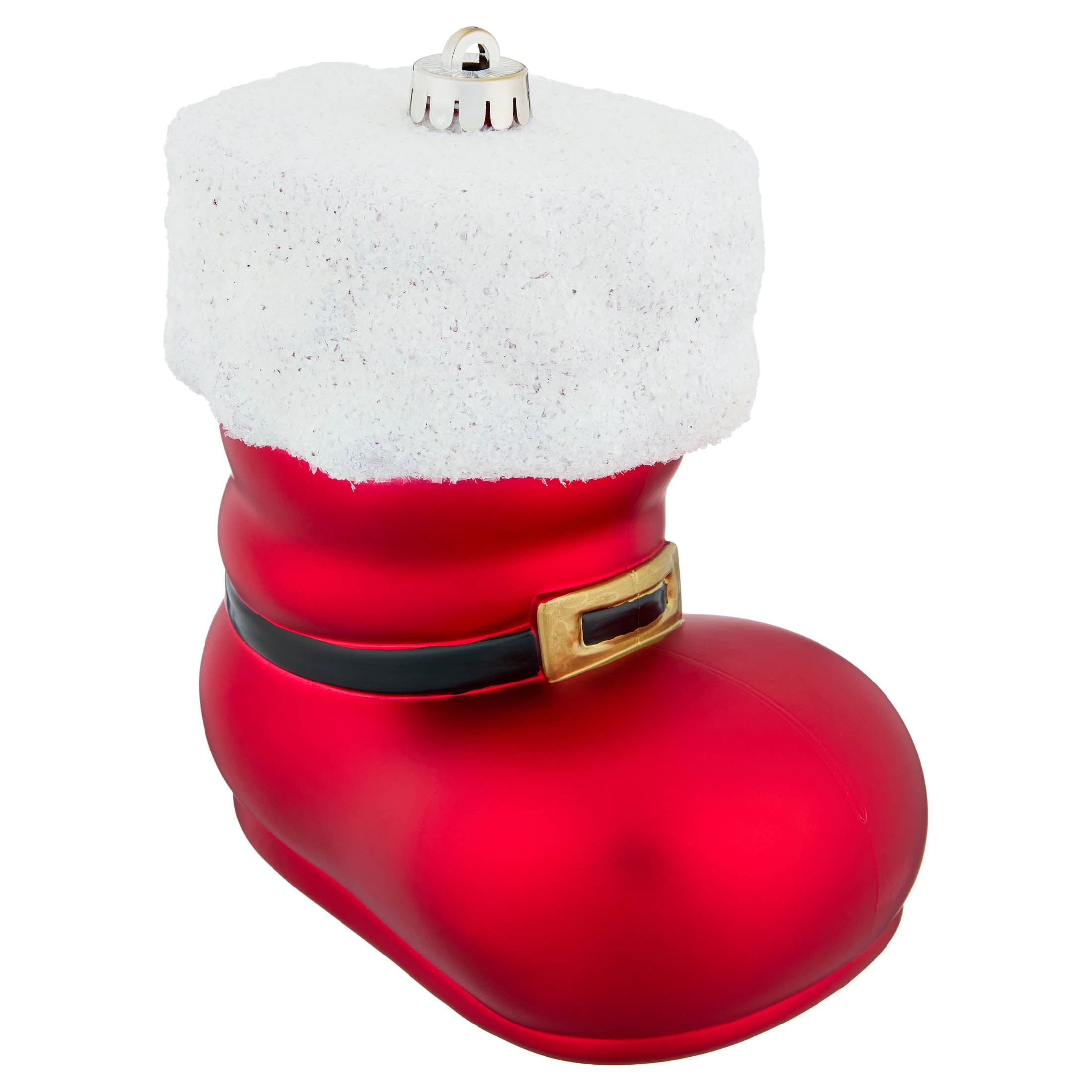 2-Count Red and White Jumbo Santa Boot Shatterproof Christmas Ornaments, 7.3", by Holiday Time