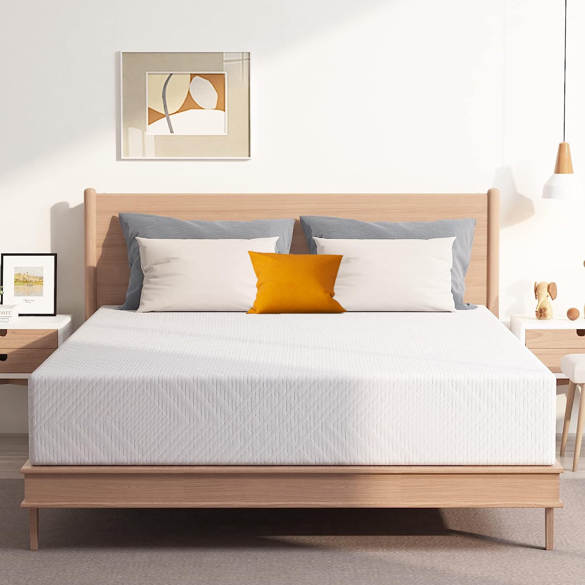 Queen Size Mattress, 10 inch Green Tea Gel Memory Foam Mattress in a