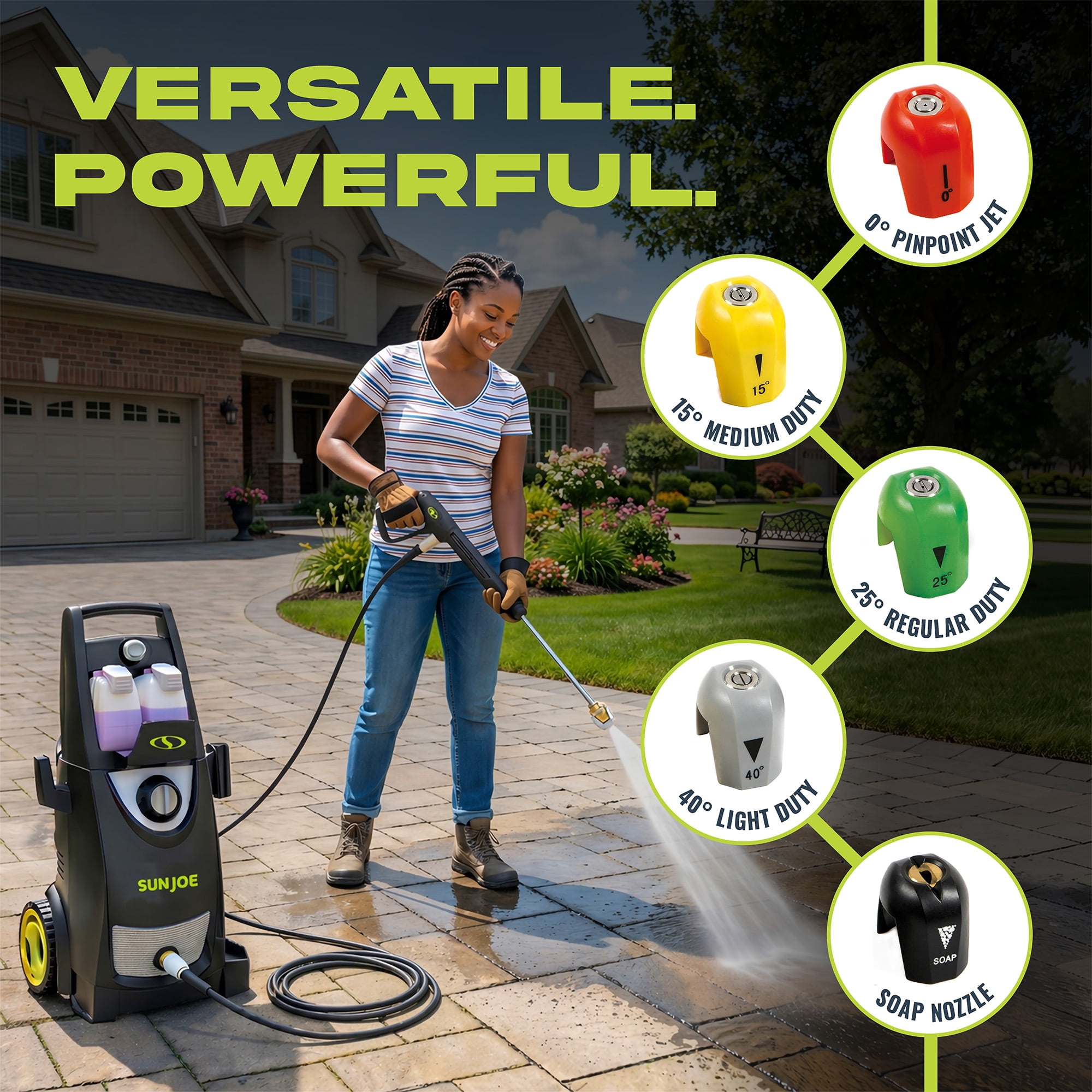 Sun Joe Electric Pressure Washer, Portable Power Washer with Wheels, SPX3000-PK1