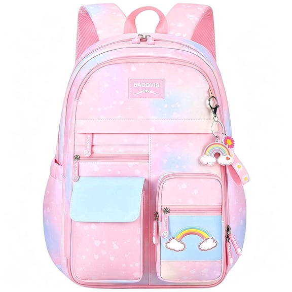 Behome 17” Backpack for Girls, Large Kids Backpacks,  School Backpacks with Durable & Water-Resistant Fabric, for Elementary, Middle, and High School Students