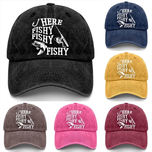 Summer Hats for Women Unisex My Fish Theme Adjustable Visor Baseball Cap Outdoor Sport Black One Size