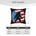 thumbnail image 4 of DouZhe Velvet Decorative Throw Pillow Covers Set of 2, Soft Square Cushion Cover with Invisible Zipper Big Foot Patriotic Red Flag Printing, 16"x16", 4 of 7