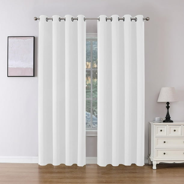 Cortinas Joydeco con aislamiento térmico, 2 paneles, 213 x 213 cm, color blanco