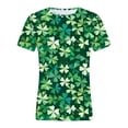 thumbnail image 4 of larppty Women's St Patrick's Day T-Shirt Shamrock Clover Irish Tops Casual Short Sleeve Tees Workout Holiday Tunic Tops (Mint Green, XL), 4 of 4