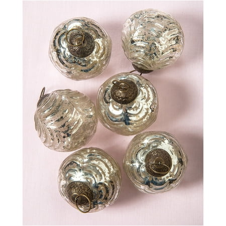 Large Garden Ornaments For Sale Luna Bazaar Large Mercury Glass Ball Ornaments (3-Inch, Silver, Nola Ball Design, Set of 6) - Great Gift Idea, Vintage-Style Decorations for Christmas, Special Occasions, Home Decor and Parties ()