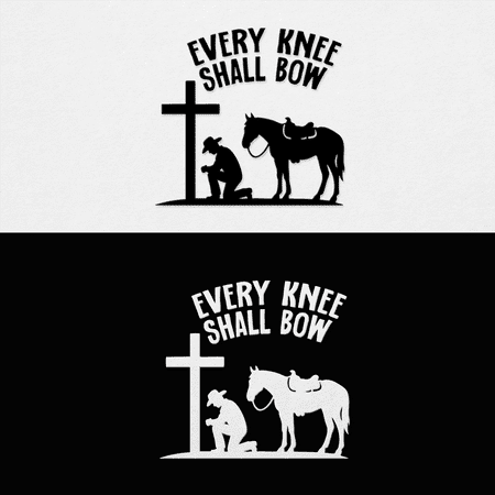 2 Pcs - No Background - Waterproof Car Sticker Decal of Cowboy Kneeling Horse Western Silhouette Ranch Rodeo Equestrian Laptop (1 Black 1 White 6.0 x 5.6 ) |K17133BW
