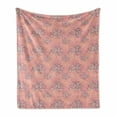 thumbnail image 1 of Floral Soft Flannel Fleece Blanket, Print of Rose Flower Bouquet Silhouette Repetition Illustration Botany, Cozy Plush for Indoor and Outdoor Use, 50" x 70", Mauve Taupe and Eggshell, by Ambesonne, 1 of 5