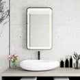 thumbnail image 5 of 34-Inch Black Medicine Cabinet with Mirror, Wall-Mounted Bathroom Storage with Adjustable Glass Shelves & LED Lighting, Recessed or Surface Mount Design for Space-Saving Organization, 5 of 7