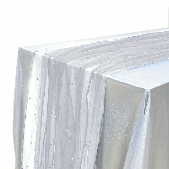 AUQ Summer Table Runner,Hardwearing Finish Kitchen Table Decor,Speedy Shine Farmhouse Table Runner,White