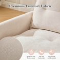 thumbnail image 2 of Barara King Modern Comfy Arm Chair, Reading Chair,Swivel Barrel Chair for Living Room Bedroom, Thick Padded Arm Chair with Solid Metal Base, Beige, 2 of 12