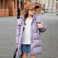 thumbnail image 7 of NAISIBABY Girls Puffer Coat 7T, Zip Up Thicken Warm Windproof Hooded Winter Padded Quilted Outerwear Purple (5-14T), 7 of 7