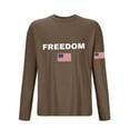 thumbnail image 5 of Men's Loose-Fit Casual Long Sleeve T-Shirt, Fashion Freedom Print Cotton Active Top for Men, Breathable and Comfortable, Brown ,M, 5 of 5