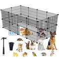thumbnail image 1 of Valla para mascotas con puerta, parque para perro, corral modular para animales pequeños y medianos, gatito, cobayas, cachorro, conejos, hámsters, 1 of 7