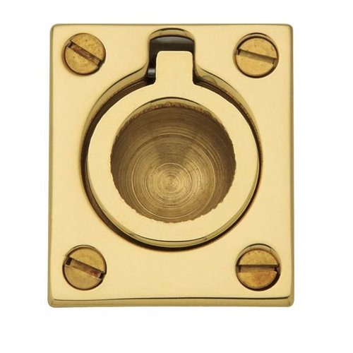 Baldwin 0392050 Flush Ring Pull&#44; Satin Brass & Black - image 4 of 7
