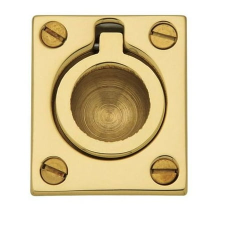Flush Ring Pull Polished Brass - Baldwin Flush Ring Pull